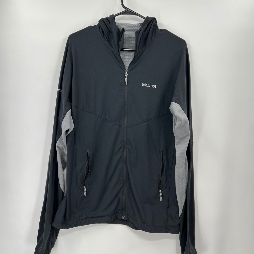 Marmot Men's Black Full Zip‎ Hooded Jacket Size L/G Lightweight Performance
